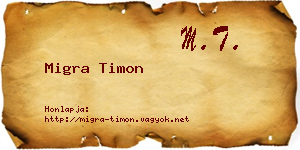 Migra Timon névjegykártya